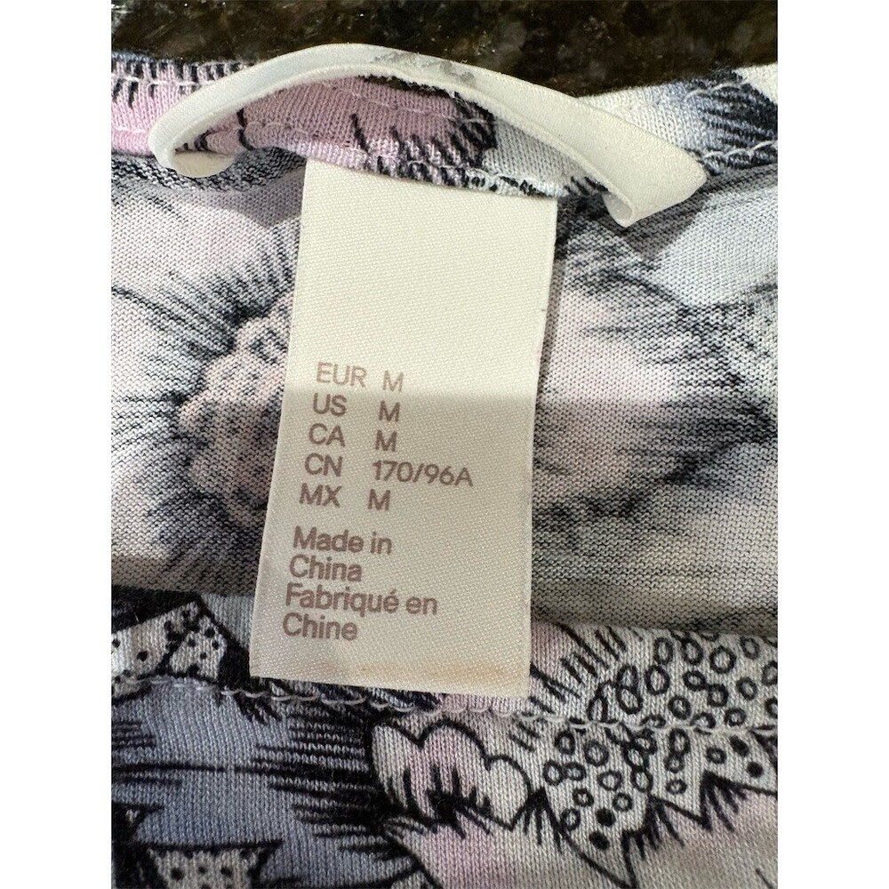 H&M Camisole Tank Top Womens Size M Ivory Floral Print Spaghetti Strap - Picture 5 of 7